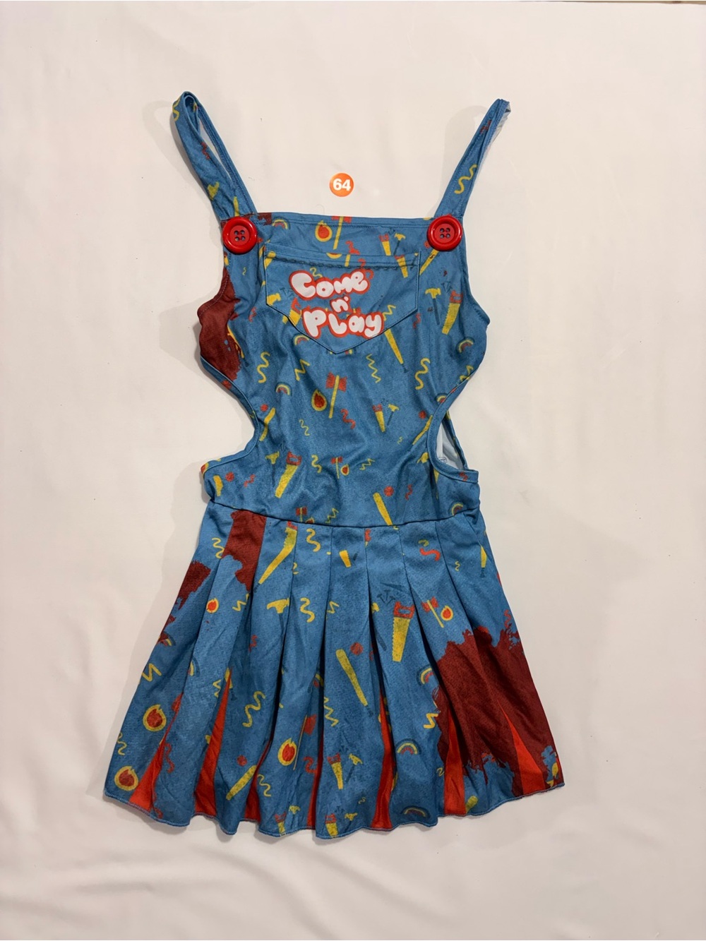 Adult "Come n' Play" Blue Party Dress Costume one size